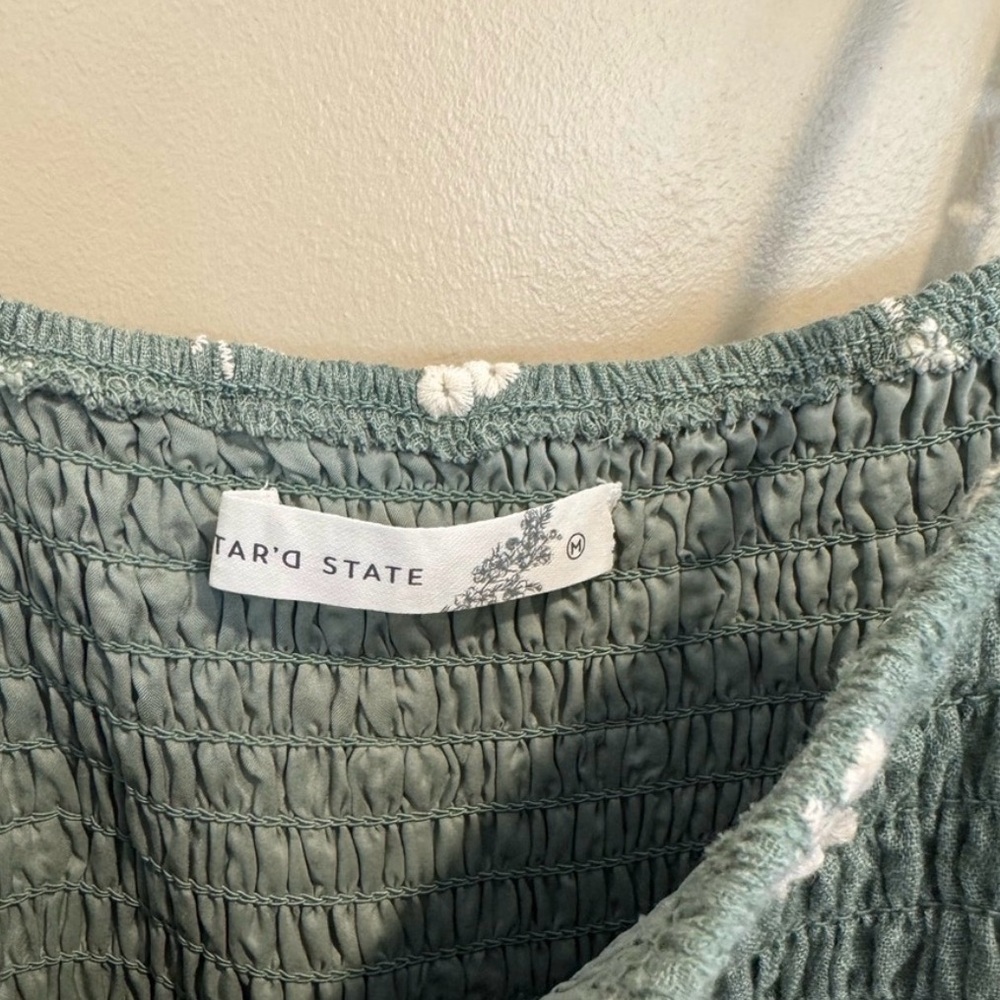 Altar’d State Baylor Embroidered Soft Green Maxi dress size Medium - Picture 9 of 15